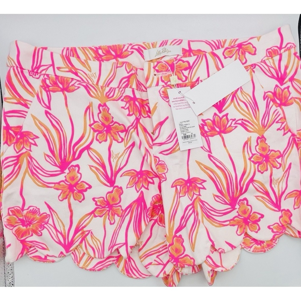 Lilly Pulitzer Buttercup Shorts NWT Size 8 Resort White Lovely Long Stems $74 - Picture 3 of 11
